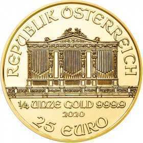 1/4 oz, Austria, 2020, Gold - Vienna Philharmonic obverse