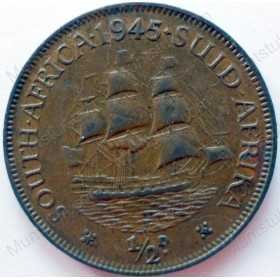 Halfpenny, South Africa, 1945, Brass