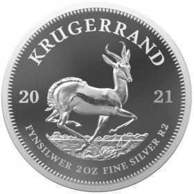 2 oz Krugerrand, South Africa, 2021, Silver reverse