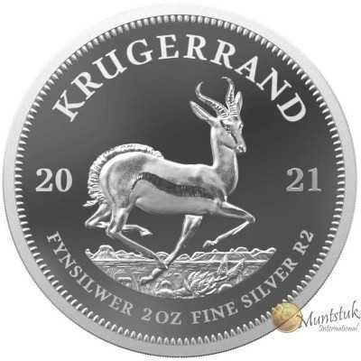 2 oz Krugerrand, South Africa, 2021, Silver reverse
