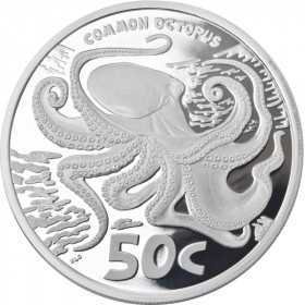 2 oz, South Africa, 2016, Silver - Octopus reverse