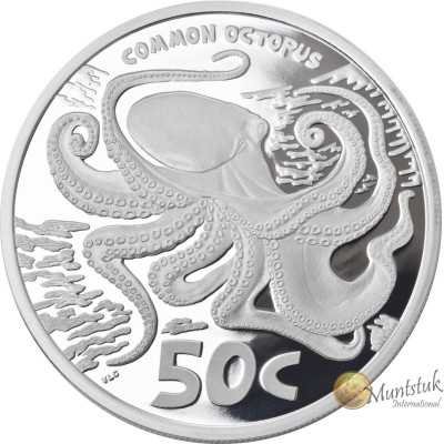 2 oz, South Africa, 2016, Silver - Octopus reverse