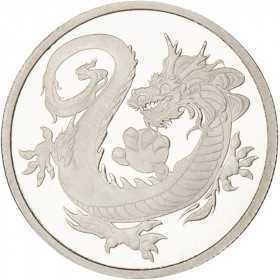 1oz, Tuvalu, 2018, Rhodium - South Sea Dragon reverse