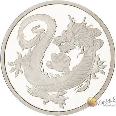 1oz, Tuvalu, 2018, Rhodium - South Sea Dragon reverse