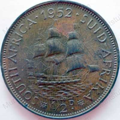 Halfpenny, South Africa, 1952, Brass