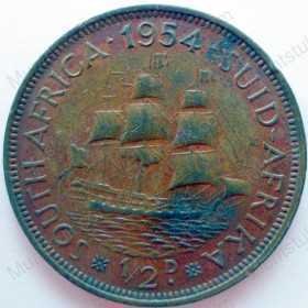 Halfpenny, South Africa, 1954, Brass