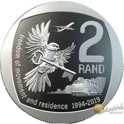R2, South Africa, 2019, Nickel-Plated Copper - Freedom of Movement and Residence reverse