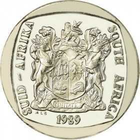 R2, South Africa, 1989, Nickel-plated Copper obverse