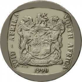 R2, South Africa, 1990, Nickel-plated Copper obverse