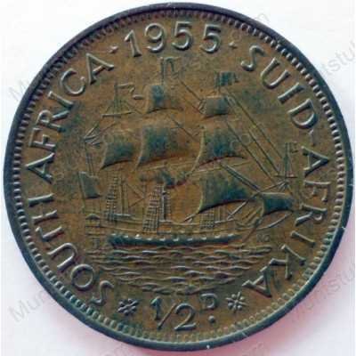 Halfpenny, South Africa, 1955, Brass