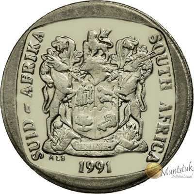 R2, South Africa, 1991, Nickel-plated Copper obverse