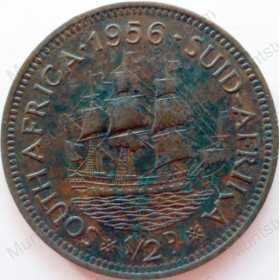 Halfpenny, South Africa, 1956, Brass