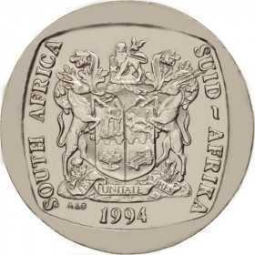 R2, South Africa, 1994, Nickel-plated Copper obverse