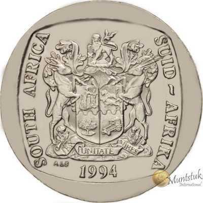 R2, South Africa, 1994, Nickel-plated Copper obverse