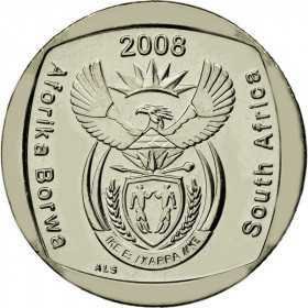 R2, South Africa, 2008, Nickel-plated Copper obverse