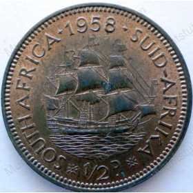 Halfpenny, South Africa, 1958, Brass