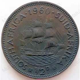 Halfpenny, South Africa, 1960, Brass