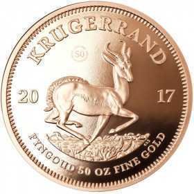50 oz Krugerrand, South Africa, 2017, Gold reverse