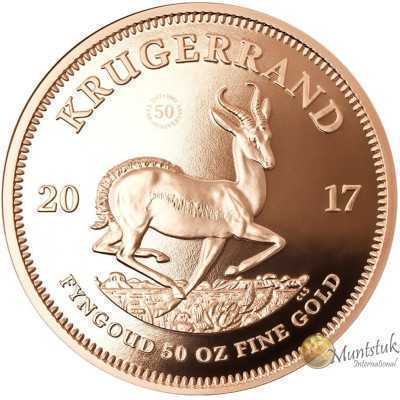 50 oz Krugerrand, South Africa, 2017, Gold reverse