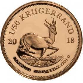 1/50 oz Krugerrand, South Africa, 2018, Gold reverse