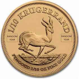 1/10 oz Krugerrand, South Africa, 1994, Gold reverse