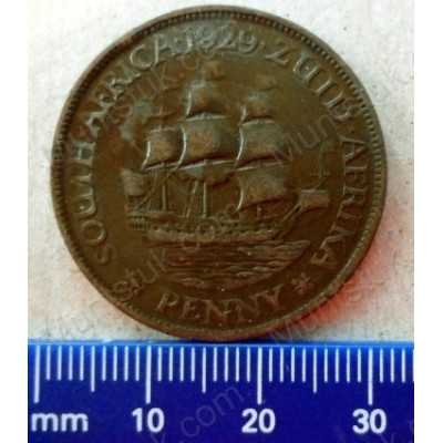 Penny, South Africa, 1929, Brass