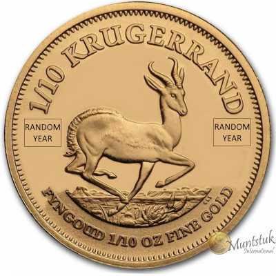 1/10 oz Krugerrand, South Africa, 2016, Gold reverse