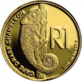 R1, South Africa, 2016, Gold - Chameleon reverse