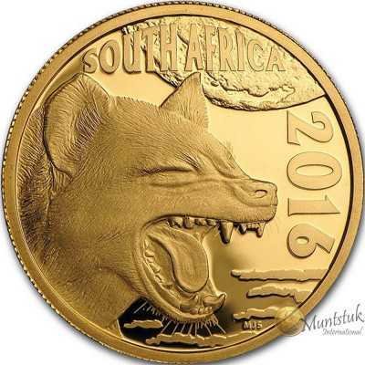 1/10, South Africa, 2016, Gold, Natura - Hyena