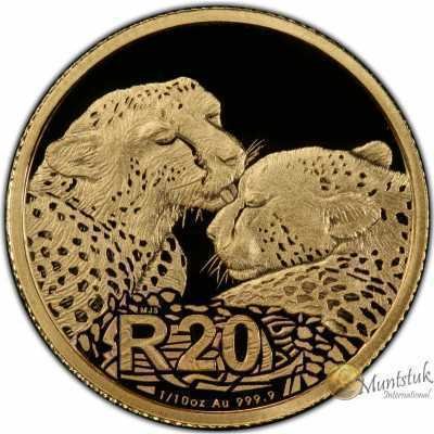 1/10, South Africa, 2016, Gold, Natura - Cheetah Reverse