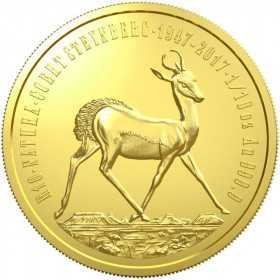 1/10 oz, South  Africa, 2017, Gold, Natura - Springbok reverse