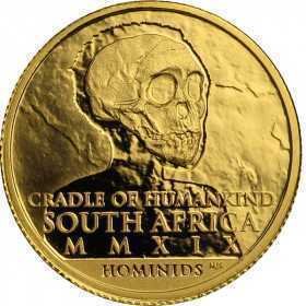 1/10 oz, South  Africa, 2019, Gold, Natura - Homo Heidelbergensis obverse