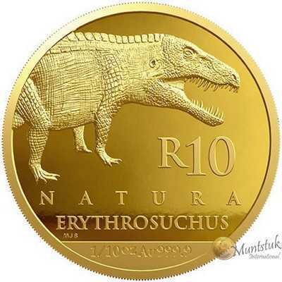 1/10 oz, South  Africa, 2018, Gold, Natura - Rise of the Dinosaurs reverse
