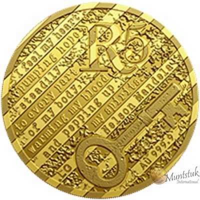 R5, 1/10 oz, South Africa, 2018, Gold, Mandela - Robben Island reverse