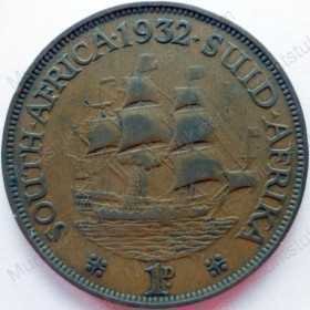 Penny, South Africa, 1932, Brass