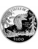 1 oz, USA, 1999, Platinum(Proof) - Eagle reverse