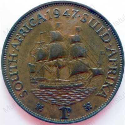 Penny, South Africa, 1947, Brass