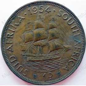 Penny, South Africa, 1954, Brass