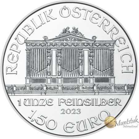 1 oz, Austria, 2023, Silver - Vienna Philharmonic Reverse