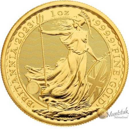 1 oz, UK, 2023, Gold - Britannia, Bullion(Queen Elizabeth II) - Reverse