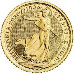 1/10 oz, UK, 2023, Gold- Britannia, Bullion(King Charles III) - Reverse