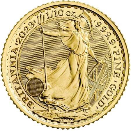 1/10 oz, UK, 2023, Gold- Britannia, Bullion(King Charles III) - Reverse