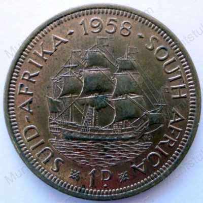 Penny, South Africa, 1958, Brass