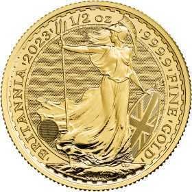 1/2 oz, UK, 2023, Gold- Britannia, Bullion(King Charles III) - Reverse