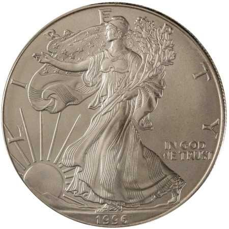 1 oz, USA, 1996, Silver American Eagle obverse