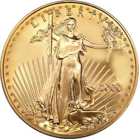 1 oz, USA, 2000, Gold - American Eagle obverse
