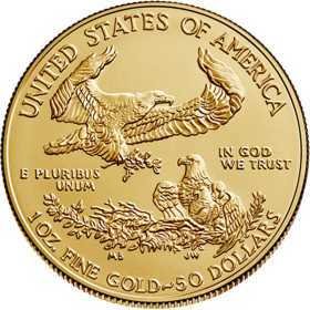1 oz, USA, 1989, Gold - American Eagle reverse
