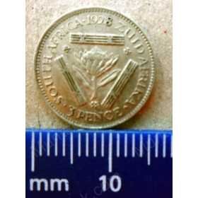Threepence, South Africa, 1928, Silver