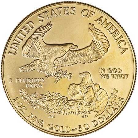 1 oz, USA, 1999, Gold - American Eagle reverse