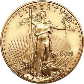 1 oz, USA, 2001, Gold - American Eagle obverse